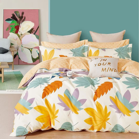 Pucioasa - LENJERIE DE PAT PERCALLE IMPRIMAT (PRC78) - King size 6 piese cu husa