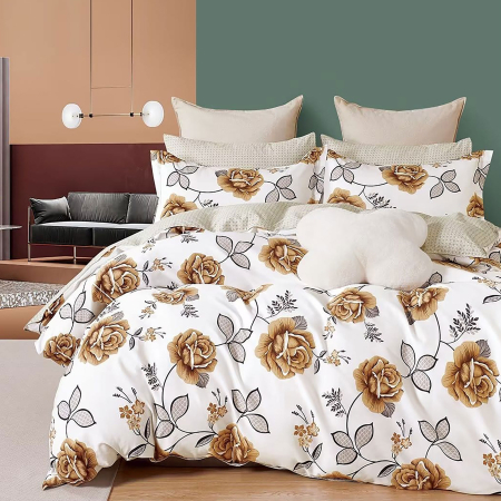 Pucioasa - LENJERIE DE PAT PERCALLE IMPRIMAT (PRC84) - King size 4 piese