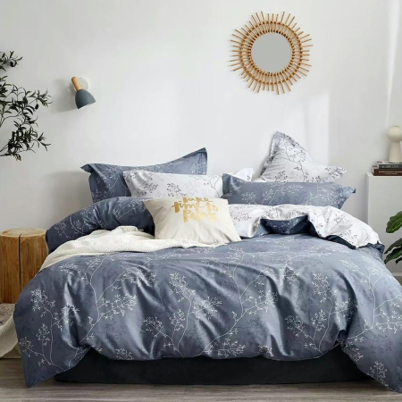 Lenjerii de pat percale - bumbac 100% - LENJERIE DE PAT PERCALLE IMPRIMAT (PRC9) - Dimensiuni:: King size 6 piese cu husa