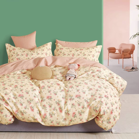 Pucioasa - LENJERIE DE PAT PERCALLE IMPRIMAT (PRC91) - King size 6 piese cu husa