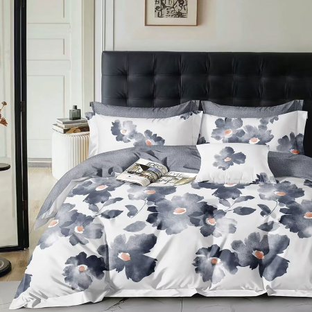 Pucioasa - LENJERIE DE PAT PERCALLE IMPRIMAT (PRC92) - King size 6 piese cu husa