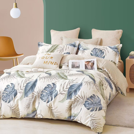 Pucioasa - LENJERIE DE PAT PERCALLE IMPRIMAT (PRC98) - King size 6 piese cu husa