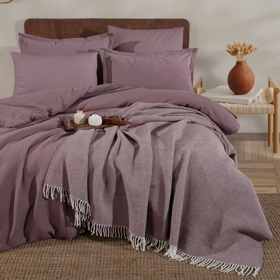Lenjerii de pat - Lenjerie de Pat Premium EVEYA V3 Clasy cu Patura Decorativa - 100% Bumbac, 7 Piese