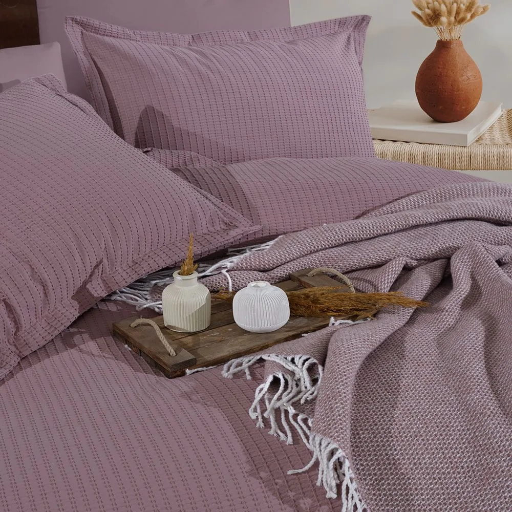 Lenjerie de Pat Premium EVEYA V3 Clasy cu Patura Decorativa - 100% Bumbac, 7 Piese [1]