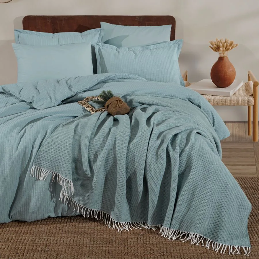 Lenjerii de pat - Lenjerie de Pat Premium EVEYA V4 Clasy cu Patura Decorativa - 100% Bumbac, 7 Piese