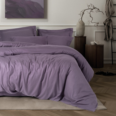 Lenjerii bumbac satin Premium - Lenjerie de pat premium lyocell si bumbac 4 piese, Cotton Box, Craft - Plum