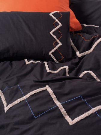 Lenjerie de pat Puff, două persoane, bumbac 100%, Cotton Box, Mirely - Tile Red [1]