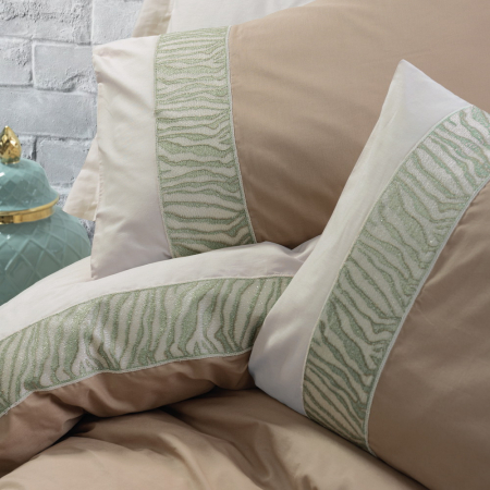 Lenjerie de pat ranforce, două persoane, bumbac 100%, Cotton Box, Beldon - Mink [1]