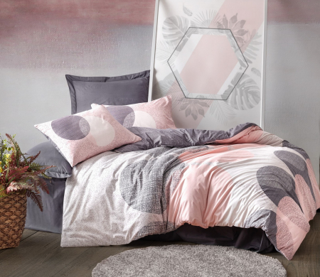 Lenjerii bumbac ranforce - XXL - Lenjerie de pat ranforce, două persoane, bumbac 100%, Cotton Box, Leron - Grey