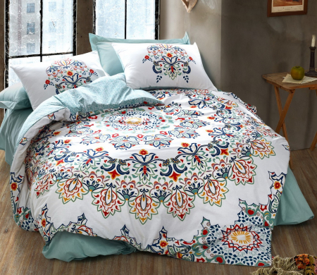 Lenjerie de pat ranforce, două persoane, bumbac 100%, Cotton Box, Sezan - Blue [0]