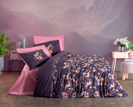 Lenjerii bumbac ranforce - XXL - Lenjerie de pat ranforce, două persoane, bumbac 100%, Cotton Box, Alessa - Pink
