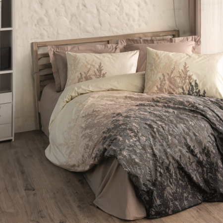 Lenjerie de pat ranforce, două persoane, bumbac 100%, Cotton Box, Lindon - Beige [0]