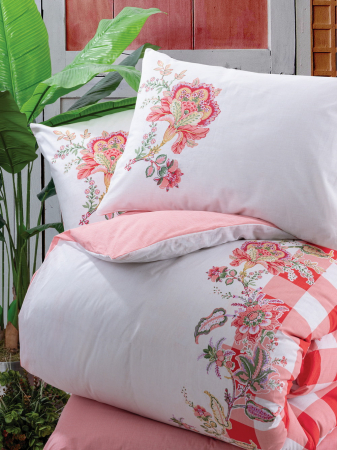 Lenjerie de pat ranforce, două persoane, bumbac 100%, Cotton Box, Oregano - Pink [1]