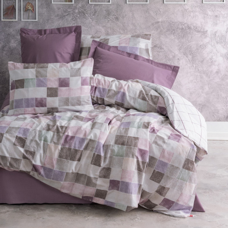 Lenjerii bumbac ranforce - XXL - Lenjerie de pat ranforce, două persoane, bumbac 100%, Cotton Box, Maro - Dusty Rose