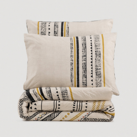 Lenjerie de pat ranforce, două persoane, bumbac 100%, Cotton Box, Elvira - Black [2]