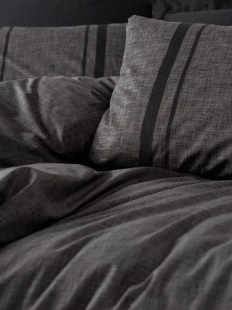 Lenjerie de pat ranforce, două persoane, bumbac 100%, Cotton Box, Bitter - Anthracite [1]