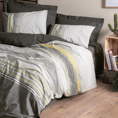 Lenjerie de pat ranforce, două persoane, bumbac 100%, Cotton Box, Taron - Mink [0]