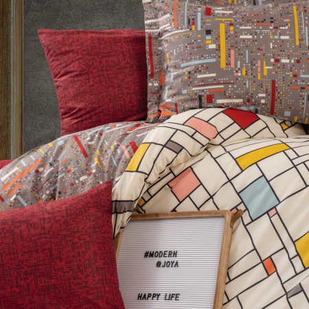 Lenjerie de pat ranforce, două persoane, bumbac 100%, Cotton Box, Joya - Claret Red [1]