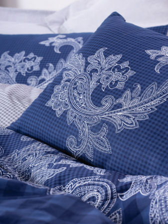 Lenjerie de pat ranforce, două persoane, bumbac 100%, Cotton Box, Bitsy - Dark Blue [1]