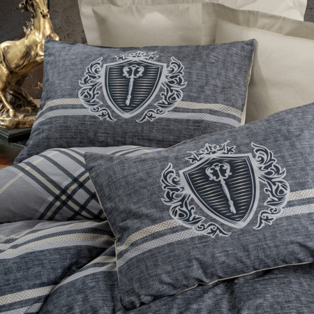 Lenjerie de pat ranforce, două persoane, bumbac 100%, Cotton Box, Thor - Beige [1]