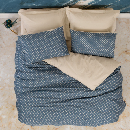 Lenjerie de pat ranforce, două persoane, bumbac 100%, Cotton Box, Just - Beige [0]