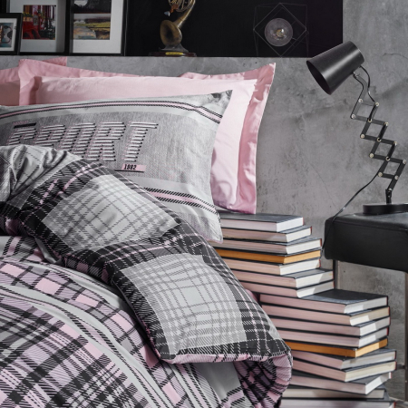 Lenjerie de pat ranforce, două persoane, bumbac 100%, Cotton Box, Andrea - Dusty Rose [1]