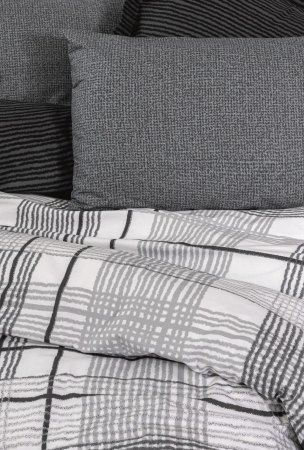 Lenjerie de pat ranforce, două persoane, bumbac 100%, Cotton Box, Will - Anthracite [1]