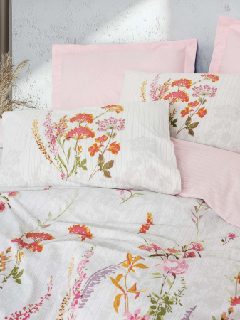 Lenjerie de pat ranforce, două persoane, bumbac 100%, Cotton Box, Lilura - Pink [1]