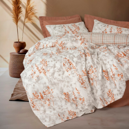 Lenjerii bumbac ranforce - XXL - Lenjerie de pat ranforce, două persoane, bumbac 100%, Cotton Box, Lamina - Cinnamon