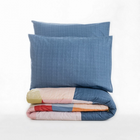 Lenjerie de pat ranforce, două persoane, bumbac 100%, Cotton Box, Cosy - Blue [2]