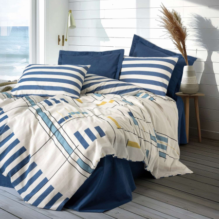 Lenjerii bumbac ranforce - XXL - Lenjerie de pat ranforce, două persoane, bumbac 100%, Cotton Box, Lunox - Dark Blue