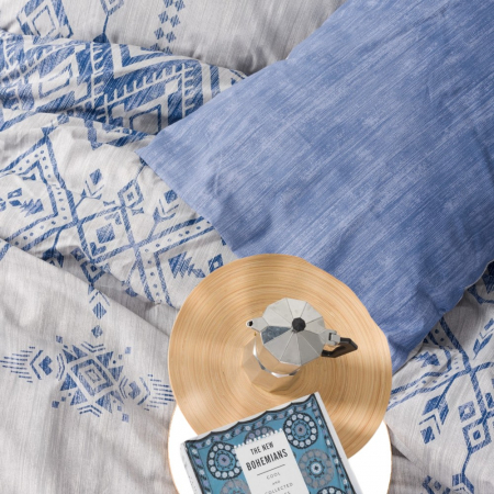 Lenjerie de pat ranforce, două persoane, bumbac 100%, Cotton Box, Cleo - Blue [1]