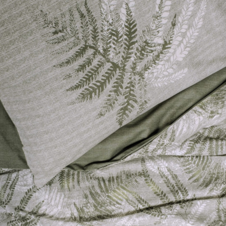 Lenjerie de pat ranforce, două persoane, bumbac 100%, Cotton Box, Frond - Khaki [1]