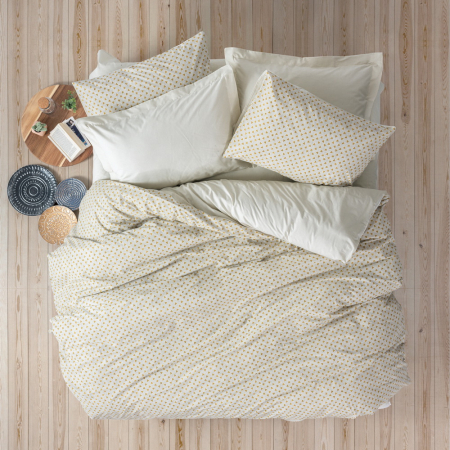 Lenjerie de pat ranforce, două persoane, bumbac 100%, Cotton Box, Jot - Beige [0]