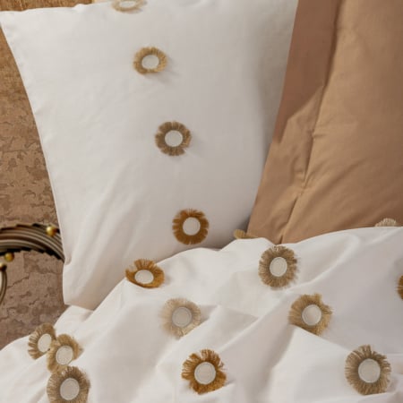 Lenjerie de pat ranforce, două persoane, bumbac 100%, Cotton Box, Nomi - Beige [1]