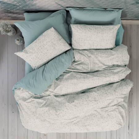Lenjerie de pat ranforce, două persoane, bumbac 100%, Cotton Box, Drops - Mint [0]
