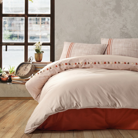 Lenjerii bumbac ranforce - XXL - Lenjerie de pat ranforce, două persoane, bumbac 100%, Cotton Box, Merri - Beige