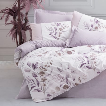 Lenjerii bumbac ranforce - XXL - Lenjerie de pat ranforce, două persoane, bumbac 100%, Cotton Box, Nadia - Lilac