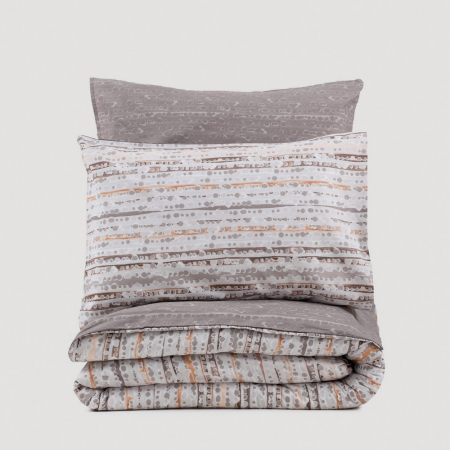 Lenjerie de pat ranforce, două persoane, bumbac 100%, Cotton Box, Fleck - Mink [2]