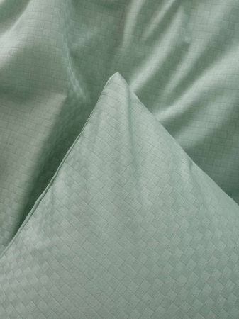 Lenjerie de pat ranforce, două persoane, bumbac 100%, Cotton Box, Plaid - Sage [1]
