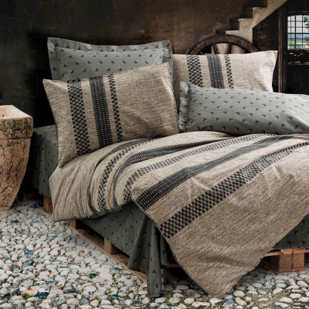 Lenjerii bumbac ranforce - XXL - Lenjerie de pat ranforce, două persoane, bumbac 100%, Cotton Box, Arlo - Brown