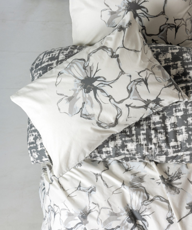 Lenjerie de pat ranforce, două persoane, bumbac 100%, Cotton Box, Hilaris - Anthracite [1]