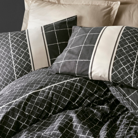 Lenjerie de pat ranforce, două persoane, bumbac 100%, Cotton Box, Antre - Beige [1]