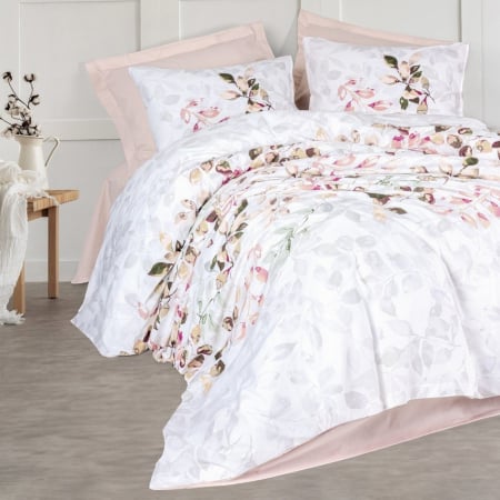 Lenjerii de pat - Lenjerie de pat ranforce, două persoane, bumbac 100%, Cotton Box, Brice - Beige