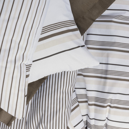 Lenjerie de pat ranforce, două persoane, bumbac 100%, Cotton Box, Swell - Brown [1]