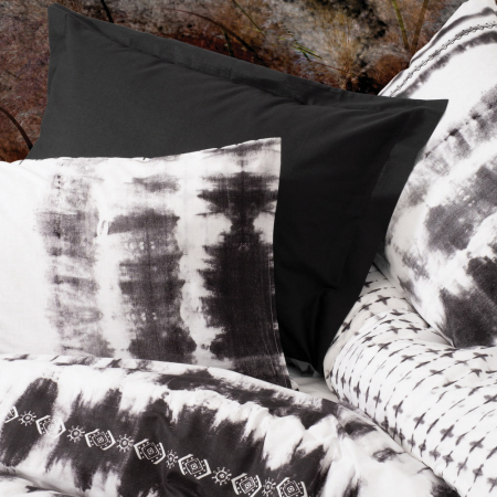 Lenjerie de pat ranforce, două persoane, bumbac 100%, Cotton Box, Shower - Black [1]