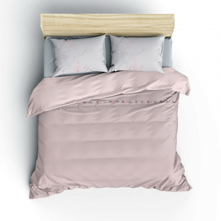 Lenjerie de pat ranforce, două persoane, bumbac 100%, Cotton Box, Linda - Powder [1]