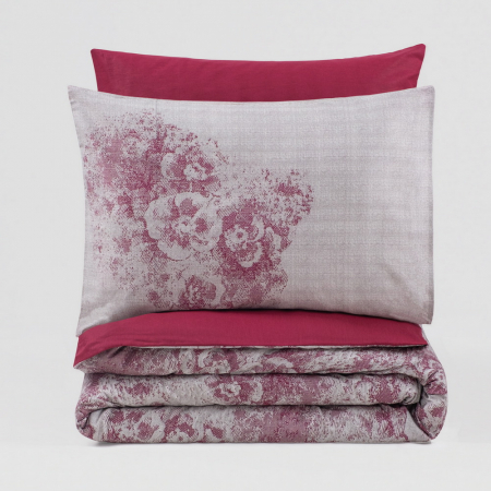 Lenjerie de pat ranforce, două persoane, bumbac 100%, Cotton Box, Vilda - Claret Red [2]