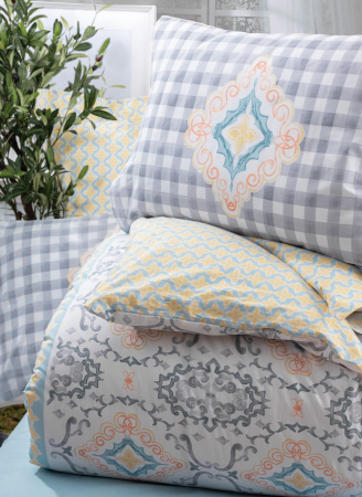 Lenjerie de pat ranforce, două persoane, bumbac 100%, Cotton Box, Monje - Blue [1]