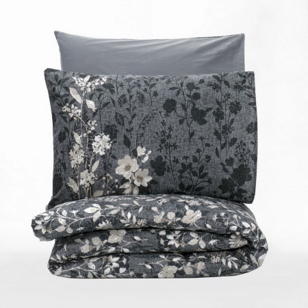 Lenjerie de pat ranforce, două persoane, bumbac 100%, Cotton Box, Comely - Anthracite [2]